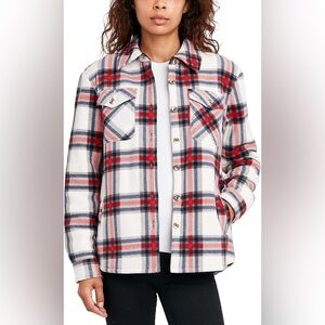 Sage Collective Plaid Sherpa Lined Shacket